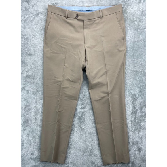 Maus‎ & Hoffman Men's Dress Pants 34x30 (Real 36x30) Tan Stretch Tapered Chino - Picture 1 of 9